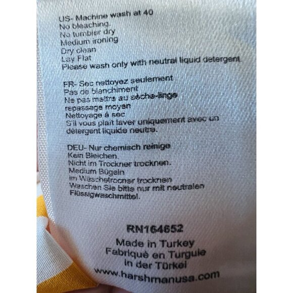 Harshman Zita Marigold Stripes Blouse Tunic Size Medium Tie Sleeves Oversized - Picture 8 of 8